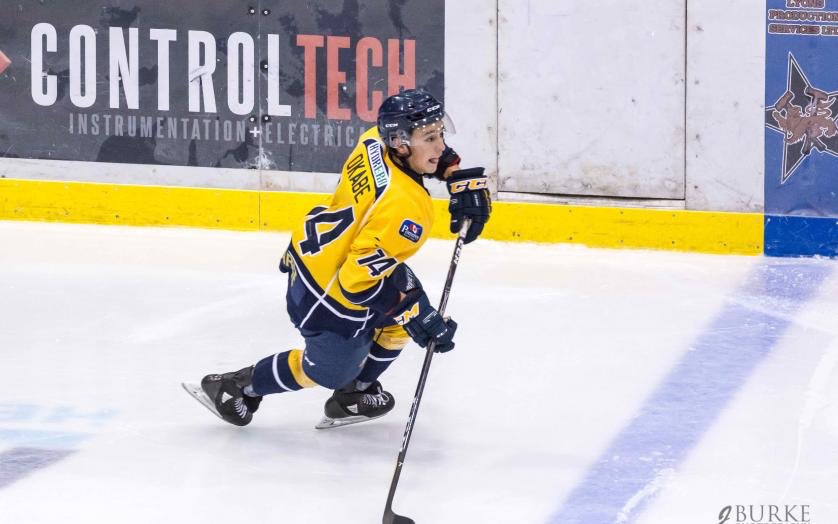 GPStorm's tweet photo. 2018 @TheAJHL Rookie of the Year and @GPStorm alum @zachokabe leads his @stcloudstate Huskies against @Quinnipiac tonight in Div I playoff action as they look to get back to the #FrozenFour final. Good luck Oakes!! @NCAAIceHockey https://t.co/vwQWfLs1Lt