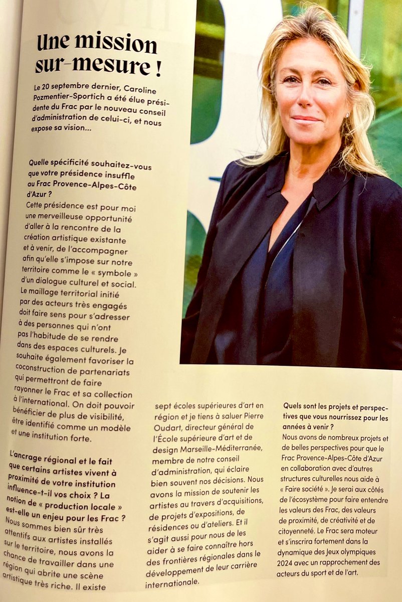 .@FracRegionSud on entre dans les missions du #FRAC, quand l’#art et la #culture s’adressent à TOUS, aujourd’hui plus que jamais l’ouverture sur le monde est notre objectif.<a href="/PLATFORM_FRAC/">PLATFORM</a> <a href="/MaRegionSud/">Région Sud</a> <a href="/MinistereCC/">Ministère de la Culture 🇫🇷</a> .
Dans le dernier #VivreMarseille 👇