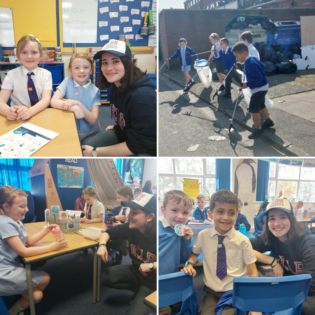holycrossAS's tweet photo. Thank you to @KidsVplastic for visiting us today! Year 2 were so excited to meet Amy and thoroughly enjoyed their litter pick ๐ฏ The rest of the school learnt so many shocking facts about plastic pollution thanks to Amy ๐ #HCASeco #BePlasticClever #PlasticCleverSchools https://t.co/Eox3IkgLfS