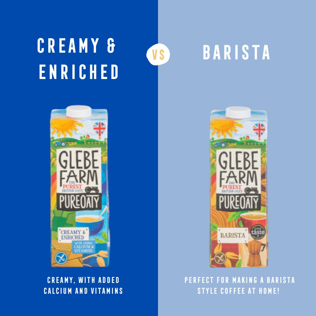 Here's the low down on our new and improved PureOaty milk additions. You can now also choose from Creamy &amp; Enriched which boasts added vitamins and mineral benefits as well as Barista version which works perfectly in all coffees. Expect dreamy froth.