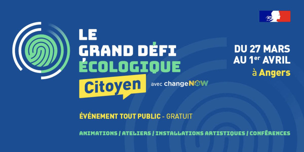 [#GrandDéfiÉcologique] 🌍
Quels sont les grands défis écologiques de notre siècle ? Comment y répondre ? 🧐
⏰ Dans quelques heures débutera LA conférence du Grand Défi !
Vous ne pouvez pas être sur place ? Suivez-la en #live ! 🤩
📆 De 16:45 à 17:45
👉youtube.com/watch?v=BRcZlg…