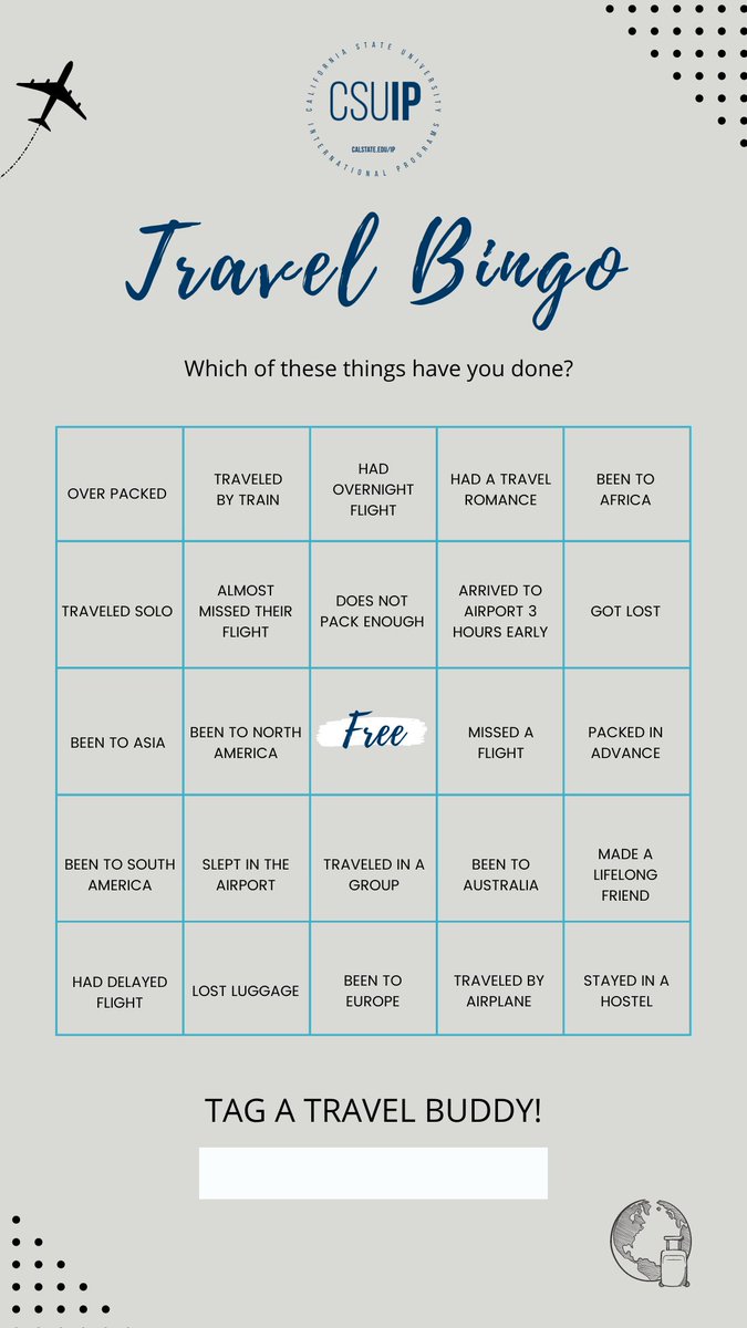 Time for some Travel Bingo! Which one of these have you done? 👀👀✈️🧳📍