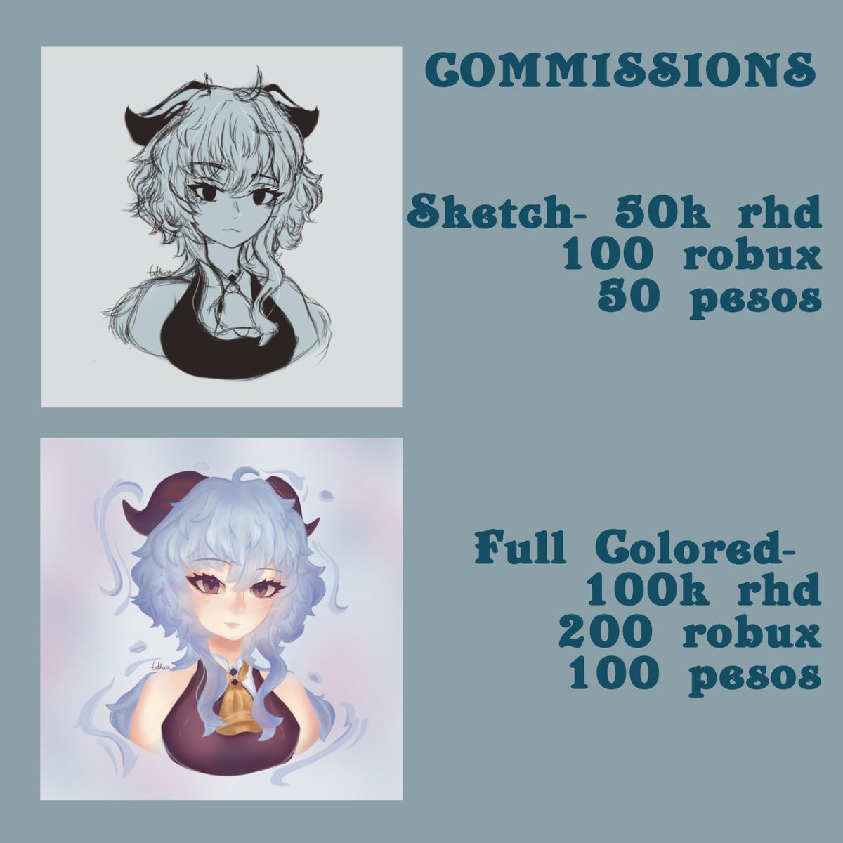 Gvthicx's tweet photo. Hii! Im opening royale high rhd, robux and gcash commissions 5 slots avail
Retweets are appreciated! For more info please dm me thank you
#robloxart #roblox #robloxcommission #RobloxCommissions #art #ArtCommission #artcommissions #royalehigh #royalehightrading #rh #Genshin #robux https://t.co/nAqwI8H4Ll