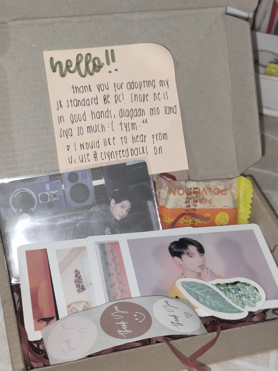 riscollects's tweet photo. 🩰  💌  ˗ˏˋ happy mail ♡

⟢ #clynfeedbacks  &amp;  #rismails

     𓂃 hello, jk arrived to na me po ! thank you so much for packing him safely super &amp; for the freebies as well ! thank u din @wtbnayeon sa gift na i2 kilig to the max talaga sayo beh one of my prio came home ♡ https://t.co/BrXVGjf5rj