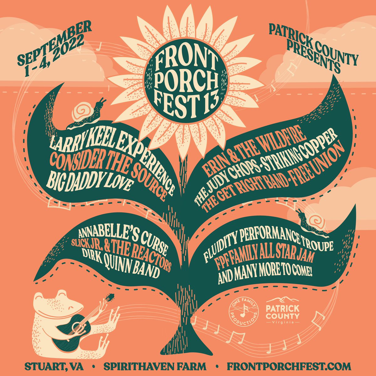 This lineup drop is 🔥! Counting down the days until #FPF13. Grab your tickets at: frontporchfest.com

#swva #pcva #virginiaisformusiclovers #musicfestival #familyfriendly #musicfest #virginiafestival #blueridgemountains