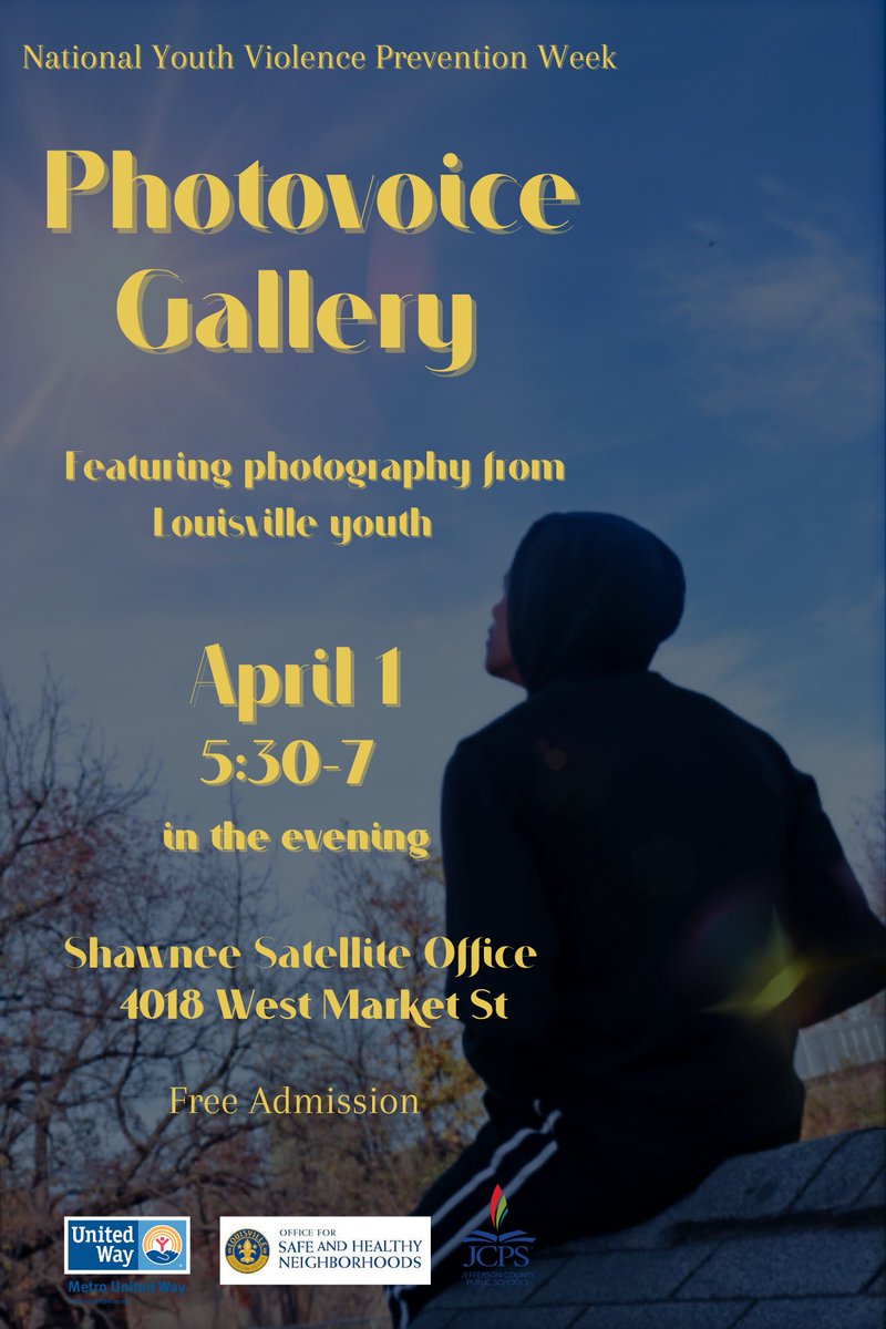 yvprc's tweet photo. 📸 Friday, April 1 

"SNAPPED" a photo voice project conducted by CSJYDR &amp; UofL in partnership with the Youth Implementation Team @ Shawnee High School - 4001 Herman St, Louisville, KY 40212 - from 5:00-7:30 PM https://t.co/H9FS1B5xSw