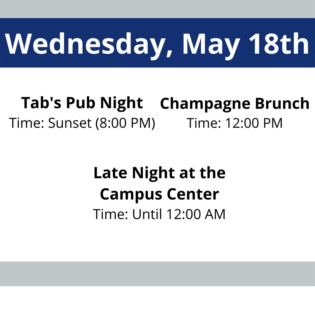 ATTENTION SENIORS! 

Sign up for this years Senior Weeks Events. End you academic career at Albertus on a high note with a series of events just for you. Check out Monday - Wednesdays schedule.

Click the link in the description for more information!