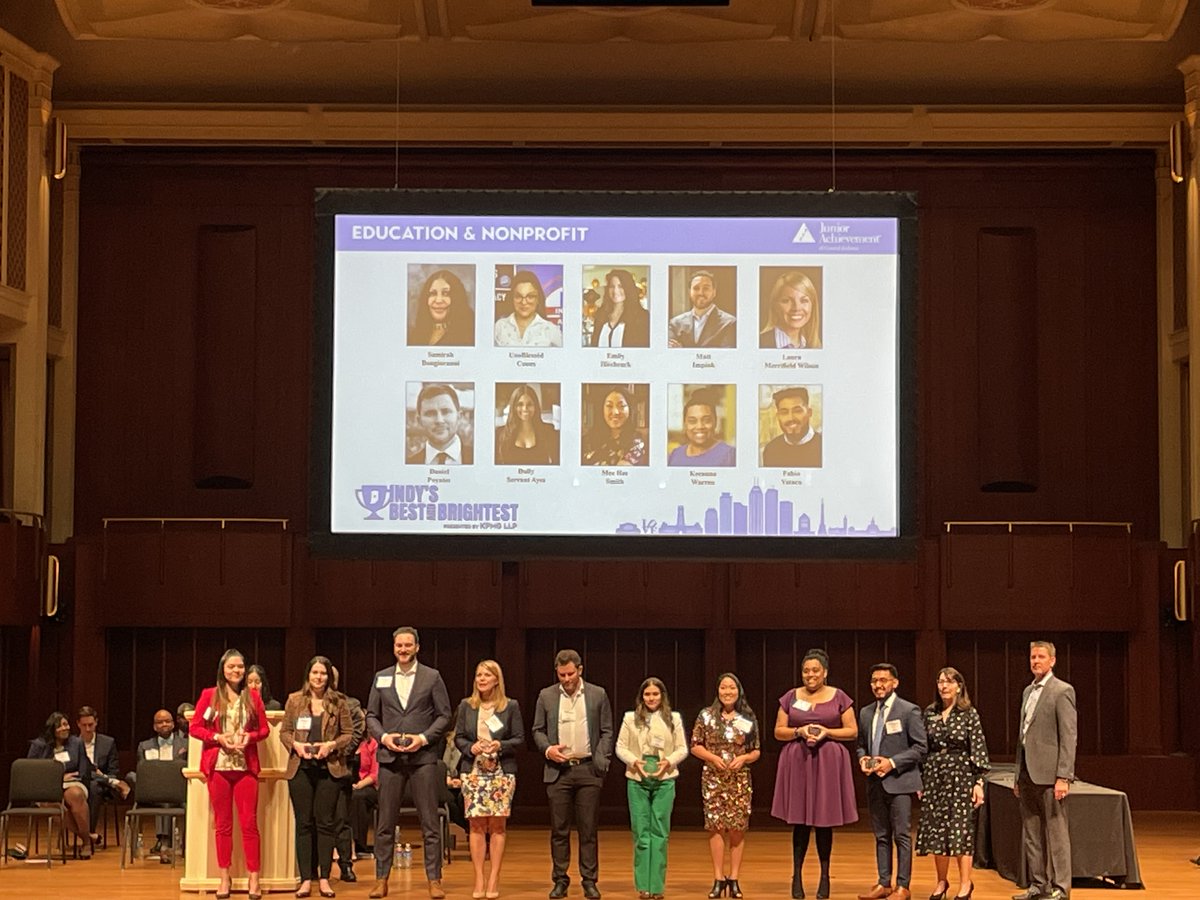 DollySerrant's tweet photo. So thrilled and honored to be a finalist for the Indy’s Best and Brightest Awards by the Junior Achievement of Central Indiana, and to be surrounded by 100 fantastic professionals finalists! Congrats to all finalists and the winners! #indysbestandbrightest #reachforthestars https://t.co/6HIIuMepcp