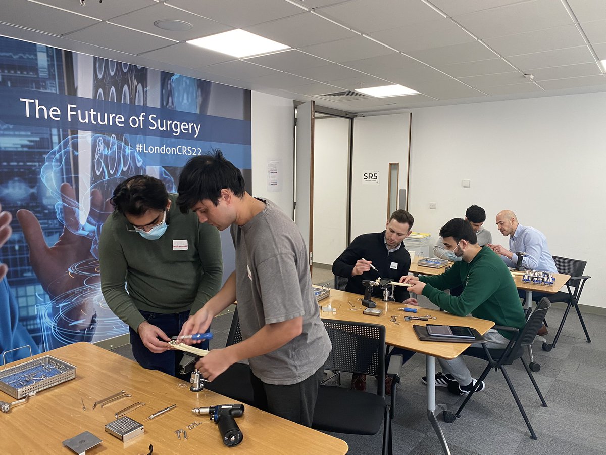 hunter_alistair's tweet photo. Great day with @ElveyMichael &amp; Marcus Lee running the @uclh Trauma Course for London Registrars - Covid catch up simulation training. All the operative tips &amp; tricks given away. Many thanks to Sam Oussedik, the fantastic Faculty &amp; @DePuySynthes for supporting today  &amp; next week! https://t.co/itDcdsNnDn