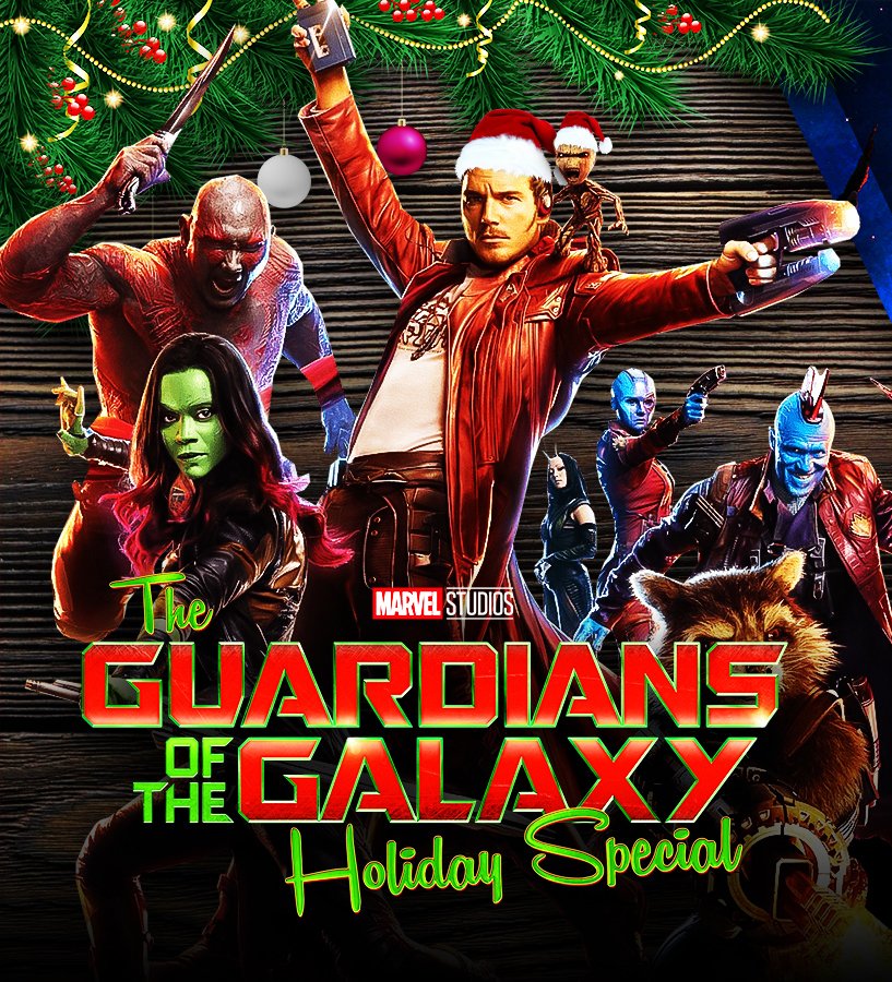 MCU_Direct's tweet photo. #GuardiansOfTheGalaxy's HOLIDAY SPECIAL "is the greatest thing I’ve ever done in my life," says @JamesGunn: "It’s totally ridiculous, and every day we can’t believe that we’re making it..." Full quote: https://t.co/Sg4Rs0Pe5F https://t.co/nLjEDXfWR2