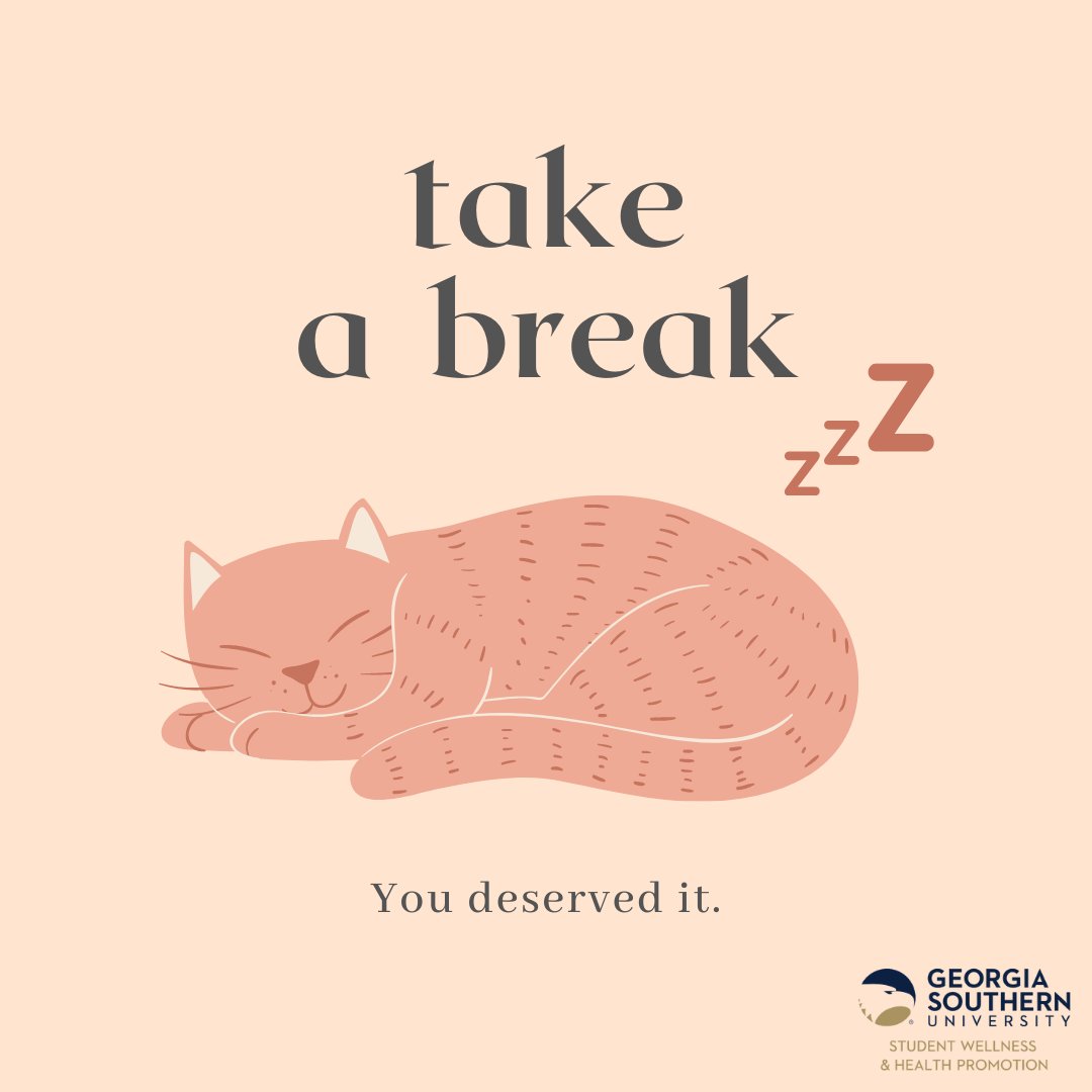 GSswhp's tweet photo. Sometimes all you need is a cat nap to feel refreshed and recharged! Try taking a 20 minute snooze if you're struggling to stay awake. #SWHP #GeorgiaSouthern https://t.co/otPxhKscte