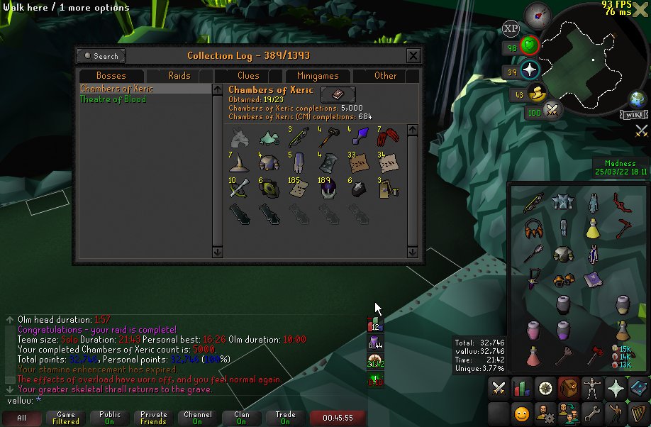 5000 Regular Chambers of Xeric 's  kc without the olmlet 8(