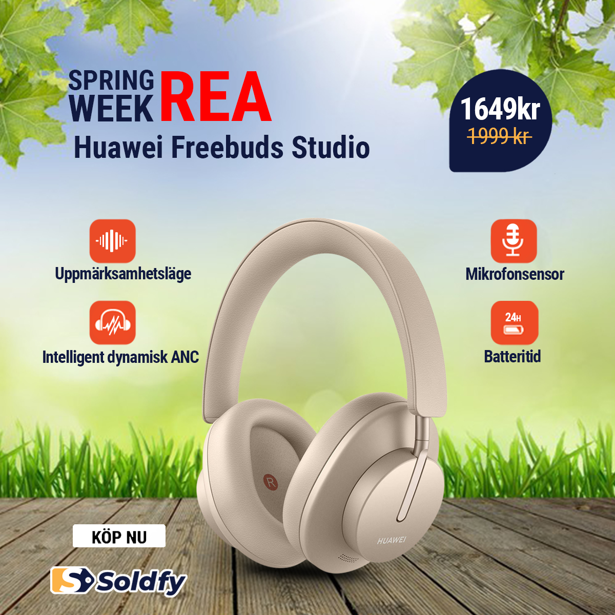 Soldfy1's tweet photo. 🌸Vårkänslor!🎉

Huawei Freebuds Studio - garanten för ett högupplöst och mäktigt ljud

✔️ Den magnifika brusreduceringen håller musiken varmt om ditt hjärta
✔️ Med en rundstrålande mikrofon som sprider din röst genom vindarna

🛒 Besök vår hemsida för att köpa den här produkten https://t.co/x2E7tGjeSK