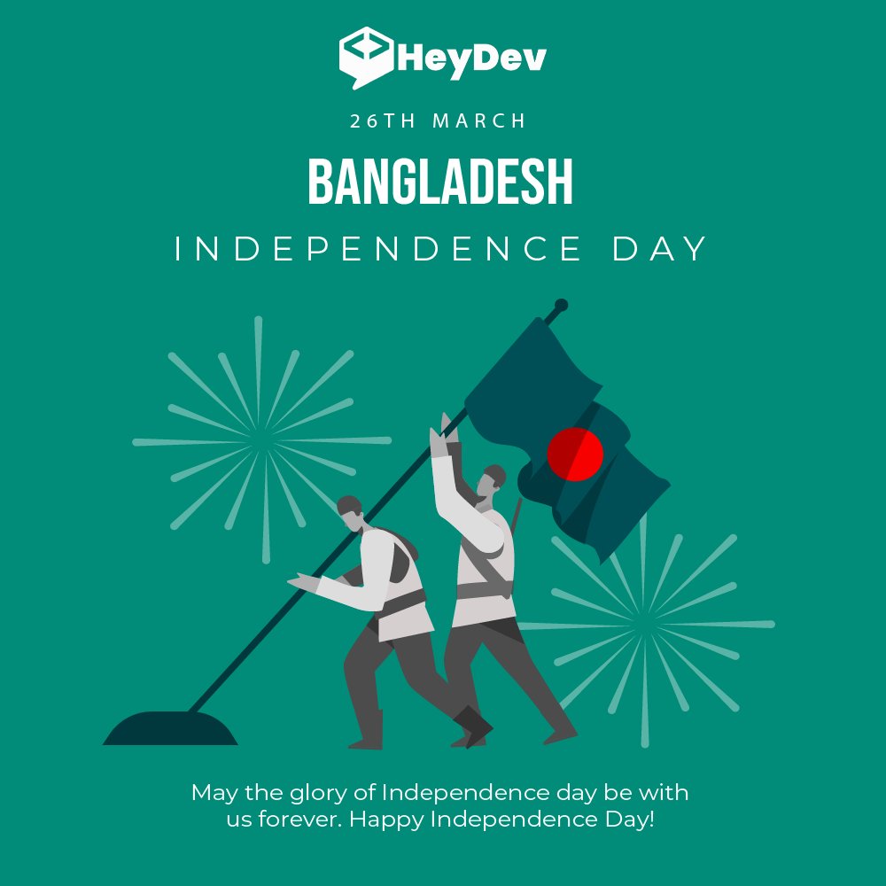 heydevnet's tweet photo. Greetings of Independence Day to all Bangladeshis 🇧🇩🎉💐
#IndependenceDay #Bangladesh #2022 #heydev #heydevbd #Celebration #1971 #greetings https://t.co/CqPPkgJHnd