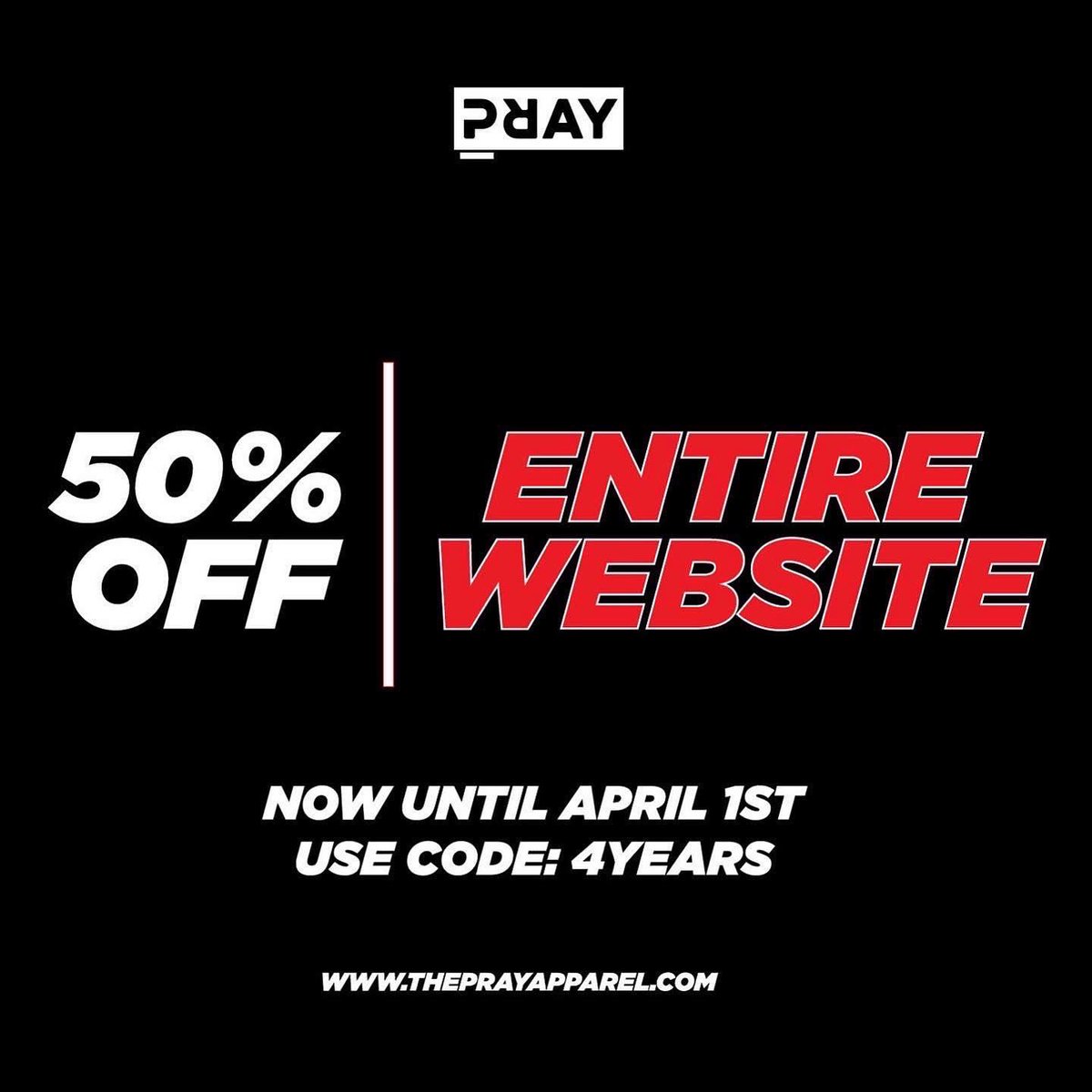 theprayapparel's tweet photo. Can you believe in one Month, April 25th, we are turning 4 Years Old!?!! 
…
We need everyone to help us celebrate, April 25th for our Annual #PRAYDAY ! Head over to our site to receive 50% off EVERYTHING!! Until April 1st!! Go shop today &amp; be ready for PrayDay!! 😁🎉 https://t.co/zzCsBza1no