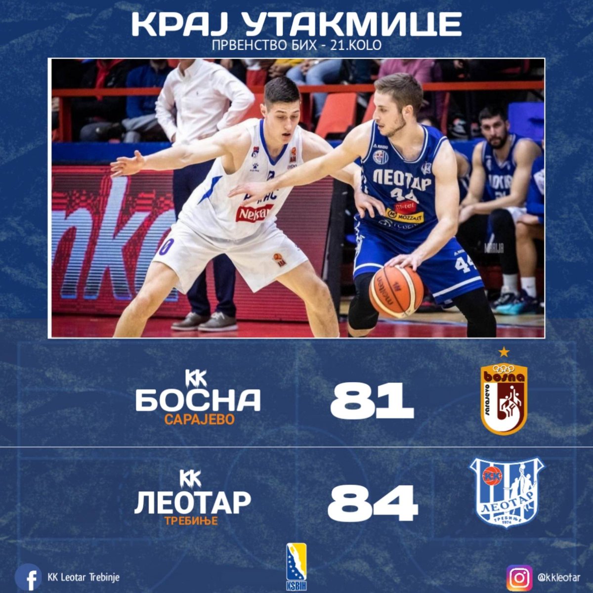 kkleotar's tweet photo. ✅ Побједа у Сарајеву!
#kkleotar #trebinje 🔵⚪ https://t.co/ImQW3loPyi