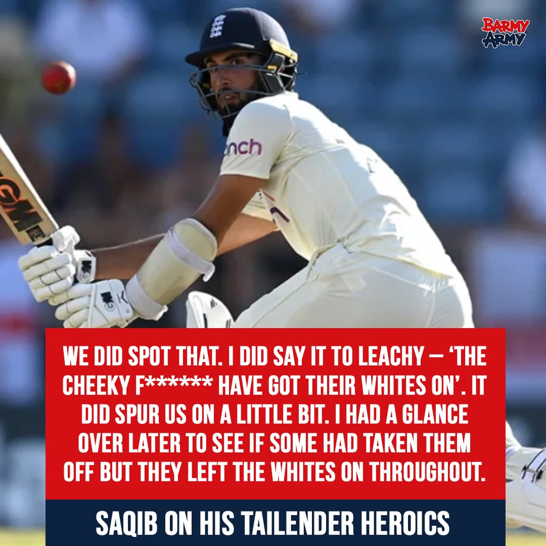 An amazing Saqib Mahmood quote after his batting heroics last night 🤣 #WIvENG