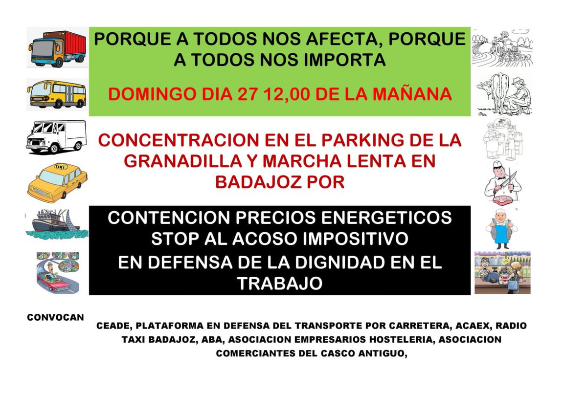 Aceigex apoya y se une a la concentración de este domingo en Badajoz organizada por <a href="/ceadextremadura/">ceadeextremadura</a> . La <a href="/Junta_Ex/">Junta de Extremadura</a> no para de acosar a nuestras emprendedoras y trabajadoras forzándolas al cierre y condenándolas al desempleo. BASTA YA de tiranos en nuestras instituciones <a href="/GFVara/">Guillermo Fdez Vara</a>