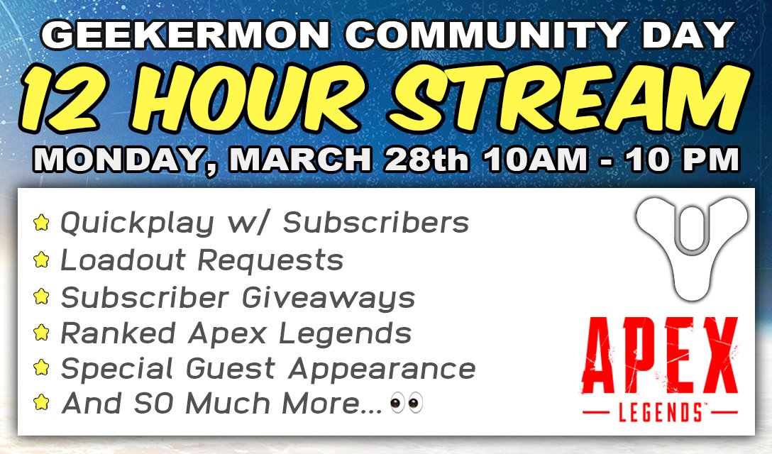 geekermon's tweet image. Mark your calendars!! Geekermon's MARCH COMMUNITY DAY is coming soon!! 👀🔥 

When: Monday March 28th, 10AM - 10PM!
Where: youtube.com/geekermon

SEE YOU THERE!