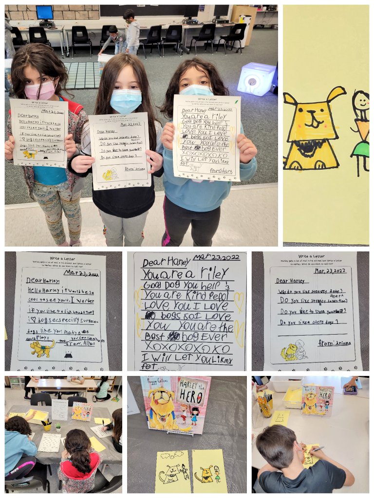 TamaraKakish's tweet photo. Our students @TDSB_DunlacePS enjoyed learning all about the job of a service dog this week with the help of @peggysbooks wonderful book Harley the Hero. Our students created their own ani-mail for Harley and learned how to draw Harley. #DunlaceBookoftheWeek
@ForestofReading https://t.co/GEEcOO0W4c