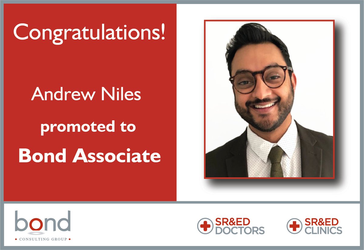 BondConsultingG's tweet photo. Bond Consulting Group is pleased to announce the promotion of our talented SR&amp;ED Analyst, serving clients in the Medical Sector. Andrew Niles is now a Bond Associate! Good job. https://t.co/RSe9wamHCy