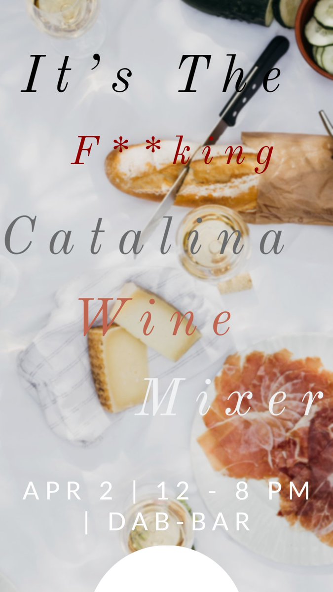 ClvbPatio's tweet photo. It's the f**king Catalina Wine Mixer!
Mark your calendars for April 2nd; in honor of our new strain, we'll be throwing a mixer of our own at The Clvb! Come enjoy some smoke, drinks, food and games with us! https://t.co/iXiDHXxzN2