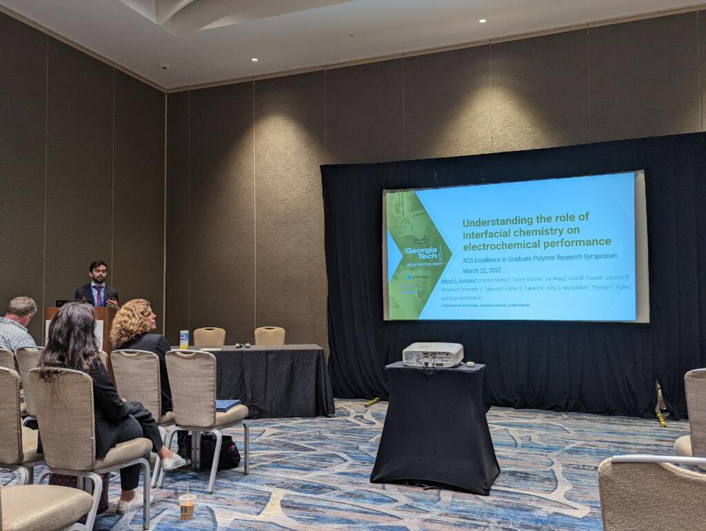 migueagc2's tweet photo. Super excited to have been in the “Excellence in Graduate Polymer Research” symposium at #ACSSpring2022! Had a fantastic time presenting and meeting fantastic people in the field of #sustainable #polymers and #batteries! https://t.co/co6YVpEbRn
