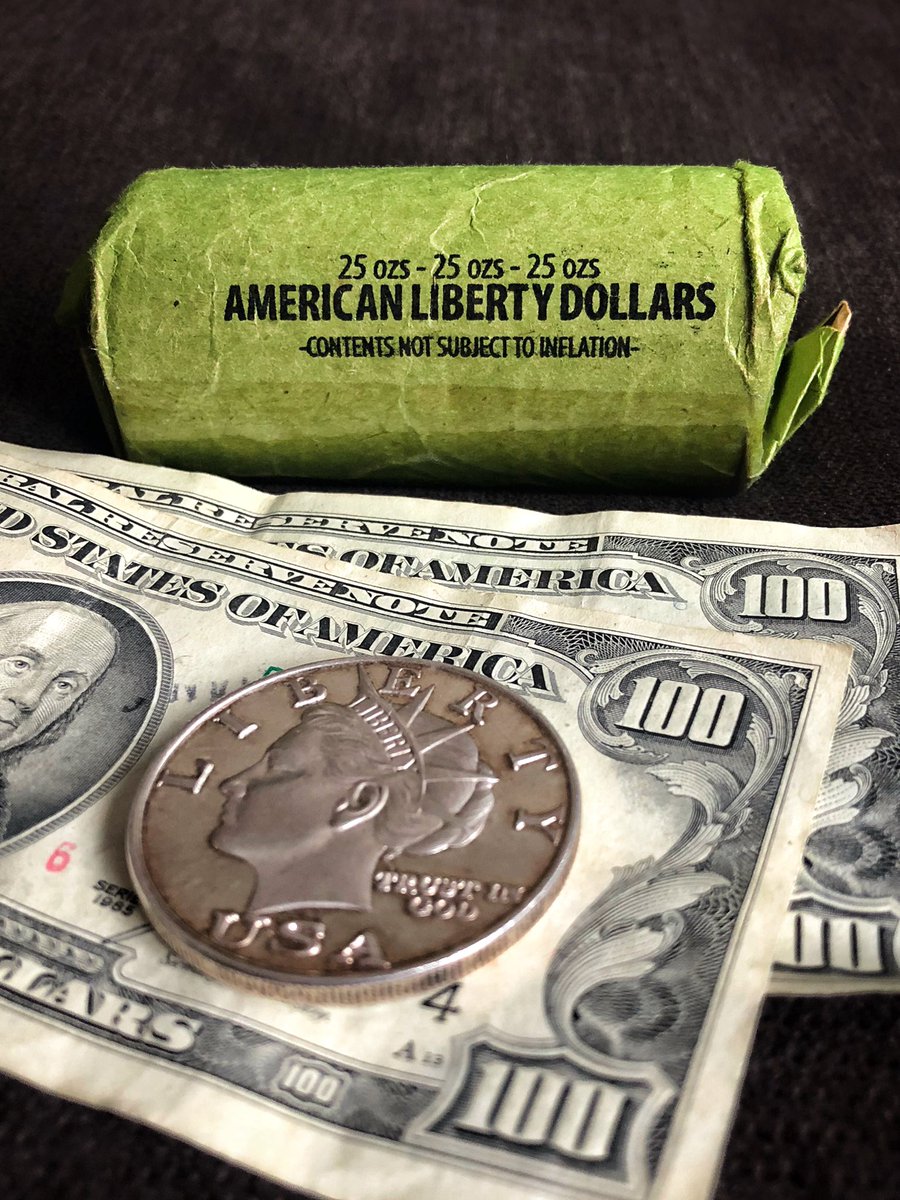liberty_lyss's tweet photo. @rlshtygngr “Contents Not Subject to Inflation”
An original, unopened roll of American Liberty Dollars. #norfed #libertydollar #silver #BVNH https://t.co/4pjccaS88y