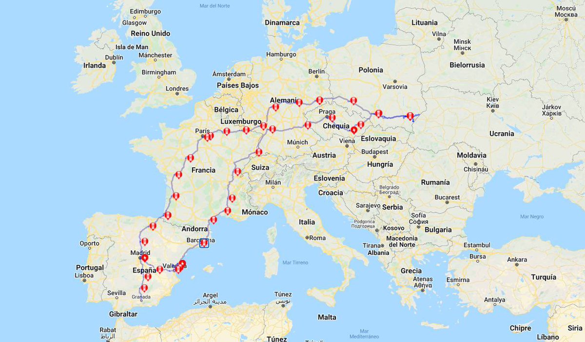 The <a href="/Tesla/">Tesla</a> community is supportive, an example of one of the routes that our colleagues have taken to bring aid to Ukrania and bring refugees to Spain, thanks <a href="/elonmusk/">Elon Musk</a> for your support ❤️  ( More than 6000 km in 5 days )