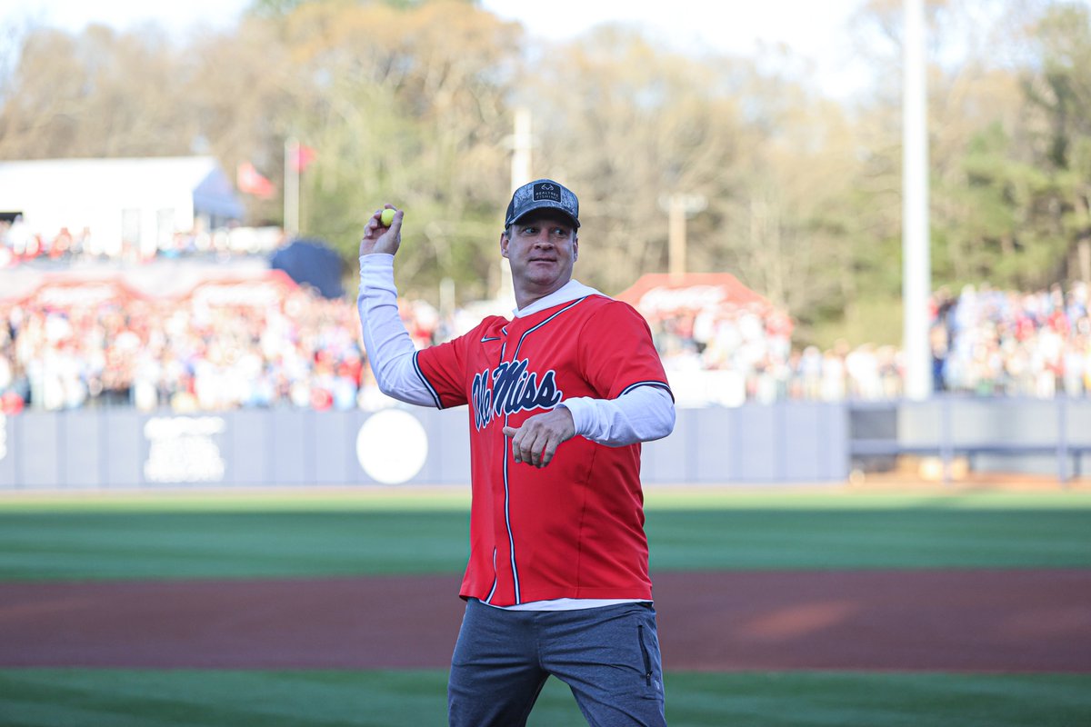 OleMissBSB's tweet photo. Uhh wrong ball there @Lane_Kiffin. Honest mistake, right? https://t.co/hx1oW4cn23