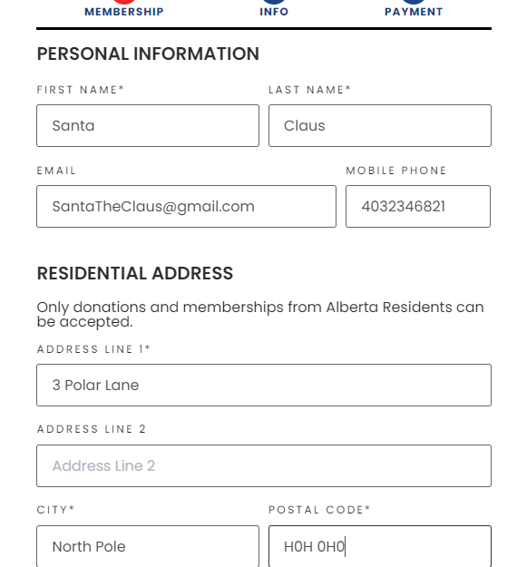 MerlinofCanada's tweet photo. Here is an example of who can join the #UCP when I said anyone could sign up anyone they can You think the War Room has been sitting idle where do you think those 15,000 new members came from. Here they would let me sign up Santa Claus. Just need to add a credit card #AlbertaJoke https://t.co/njaip8SYYD
