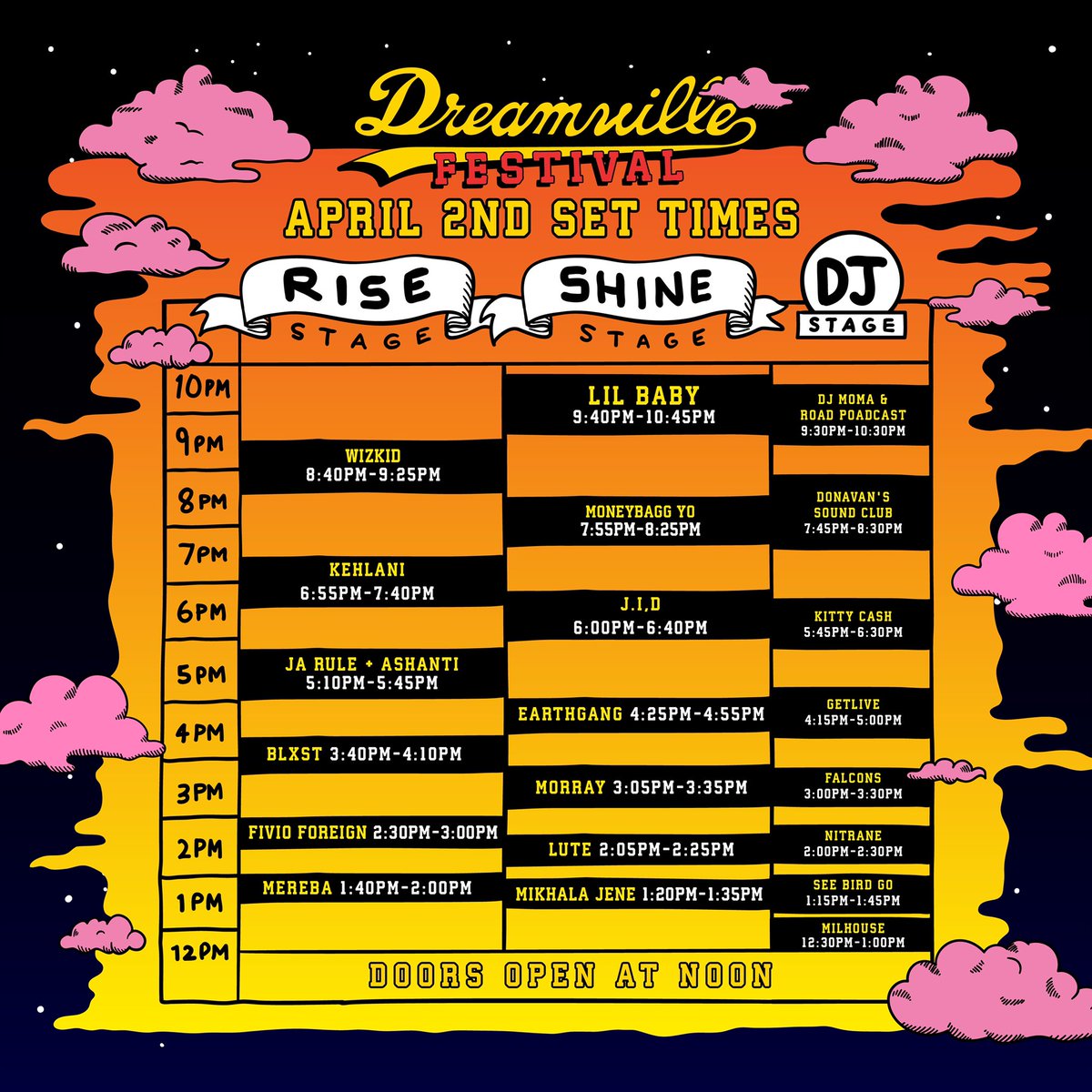 Dreamvillefest's tweet image. SET TIMES have been announced!

JUST ADDED: @wizkhalifa performing “Kush &amp;amp; Orange Juice”

DREAMVILLEFEST.COM ☁️🌻