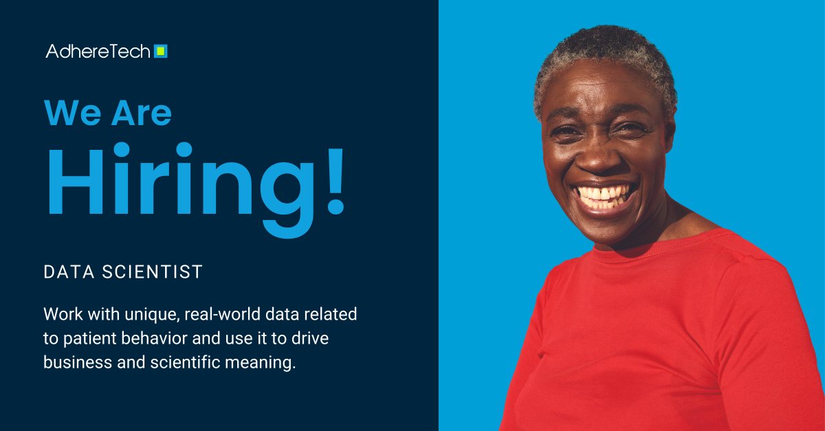 We are #hiring a #datascientist to help us stay ahead of the pulse on how patients stay on track with  their medicine and radically improve adherence. Apply today: bit.ly/3qArak0 #jobs #medtech
