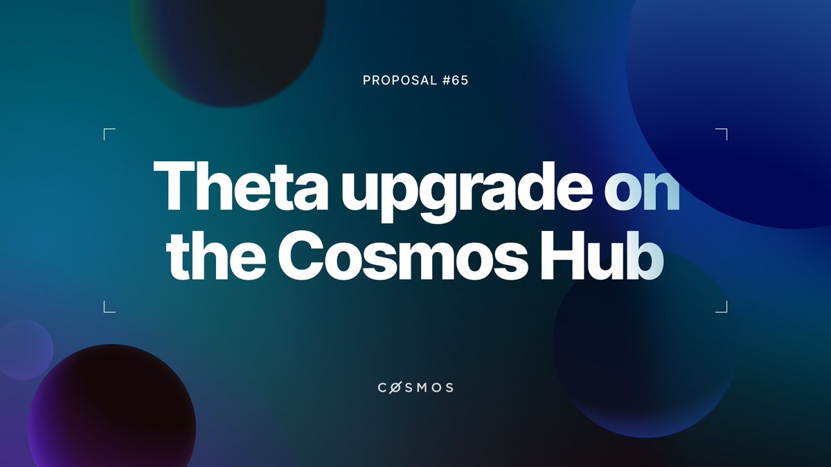 Cosmos - The Interchain ⚛️ (@cosmos) on Twitter photo 🔊 The governance on-chain proposal #65 to adopt the first release for Theta upgrade for the <a href="/cosmoshub/">Cosmos Hub ⚛️</a> mainnet is in voting period!
✨upgrade cosmos-sdk to v0.45.1
✨upgrade ibc-go module to v3.0.0
✨add interchain account module
✨and more
Vote now 👉 mintscan.io/cosmos/proposa… 🔊 The governance on-chain proposal #65 to adopt the first release for Theta upgrade for the <a href="/cosmoshub/">Cosmos Hub ⚛️</a> mainnet is in voting period!
✨upgrade cosmos-sdk to v0.45.1
✨upgrade ibc-go module to v3.0.0
✨add interchain account module
✨and more
Vote now 👉 mintscan.io/cosmos/proposa…