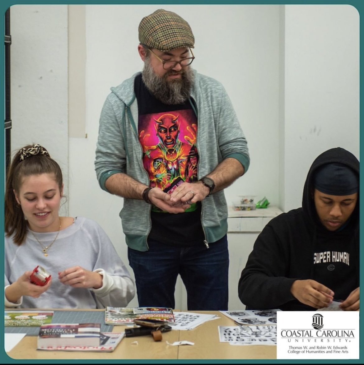 EHFA Professor Receives HTC Distinguished Teacher-Scholar Lecturer Award

@charlesclaryart is an artist, a teacher, and is now the HTC Distinguished Teacher-Scholar Lecturer Award winner!

Congratulations Dr. Clary!

#ccu #ccuehfa