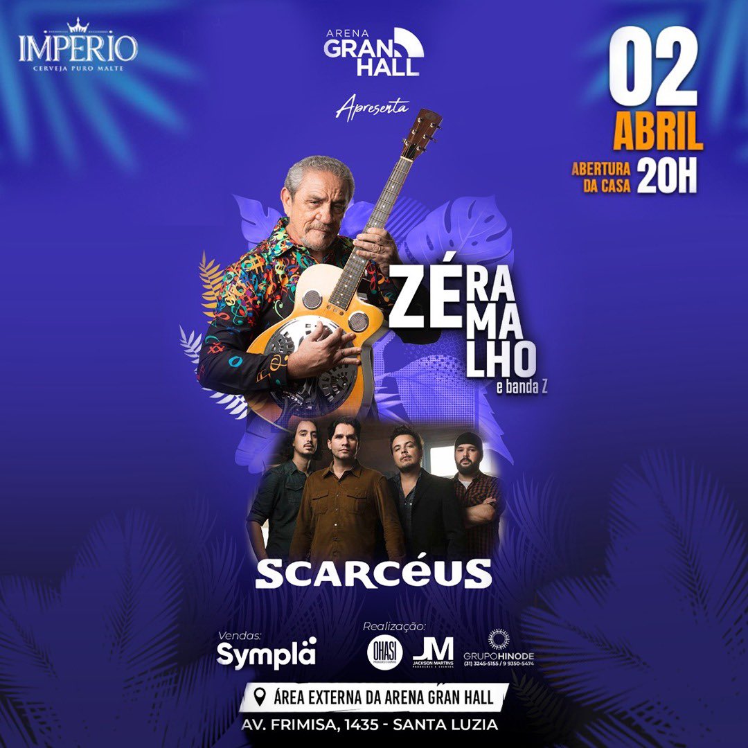 Dia 02 de Abril tem show em Santa Luzia/MG na @granhallarena 🔥

Aguardamos todos vocês. 🤘🏻

INFORMAÇÕES
(31)992324256  Túlio Ohasi 
(31)999303189 Jackson M 

Realização: Jackson Martins
Ohasi Produções e Eventos 
<a href="/zeramalho/">ze ramalho</a>
