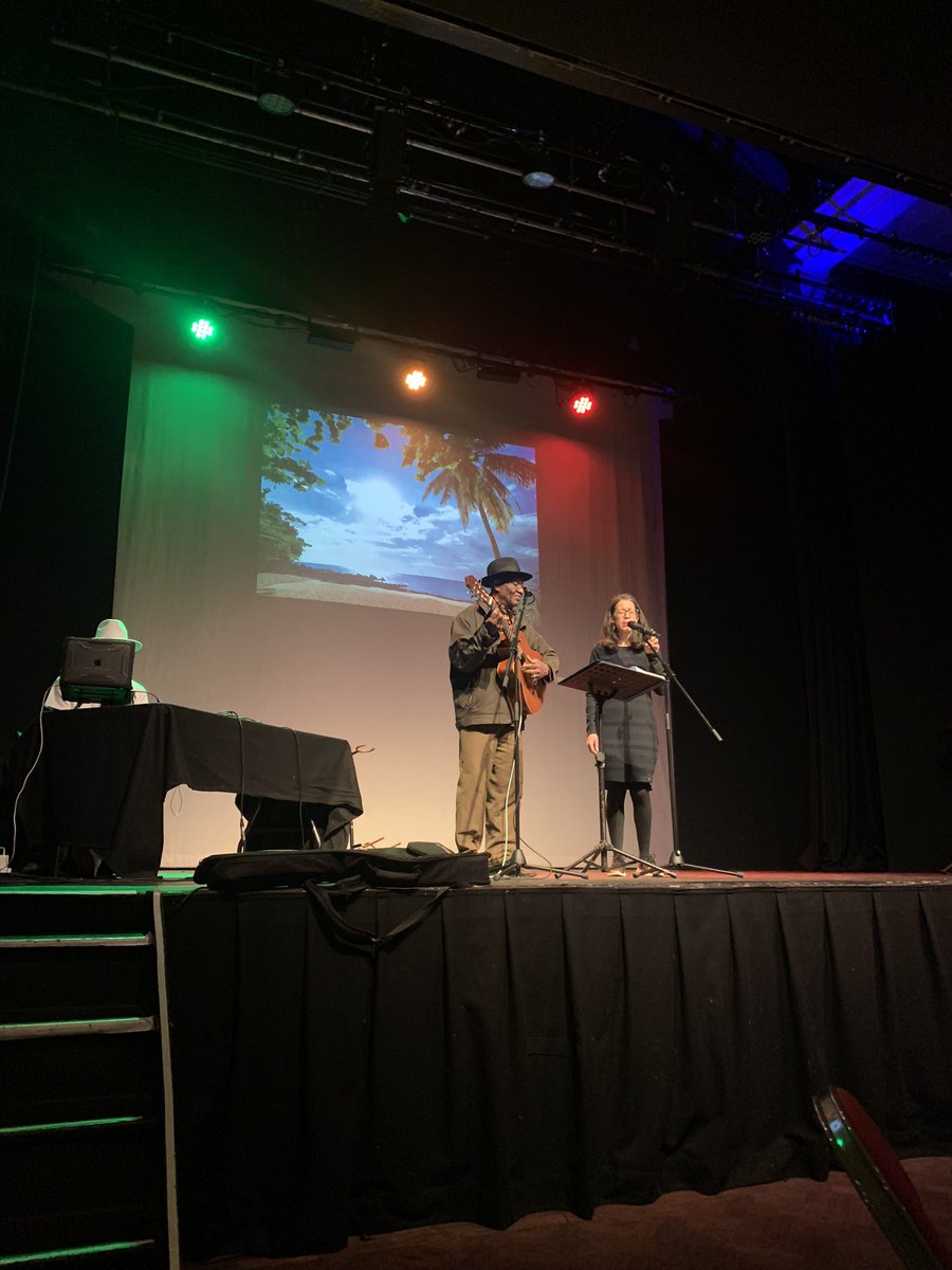 renaissanceone's tweet photo. Check out @wordtraipser and #TobagoCrusoe doing a mic check for this evening’s #literaryleicester event #LeicesterLiming, an evening of music, spoken word and carnival! #spokenword #poetry https://t.co/WhGJfsaHdg