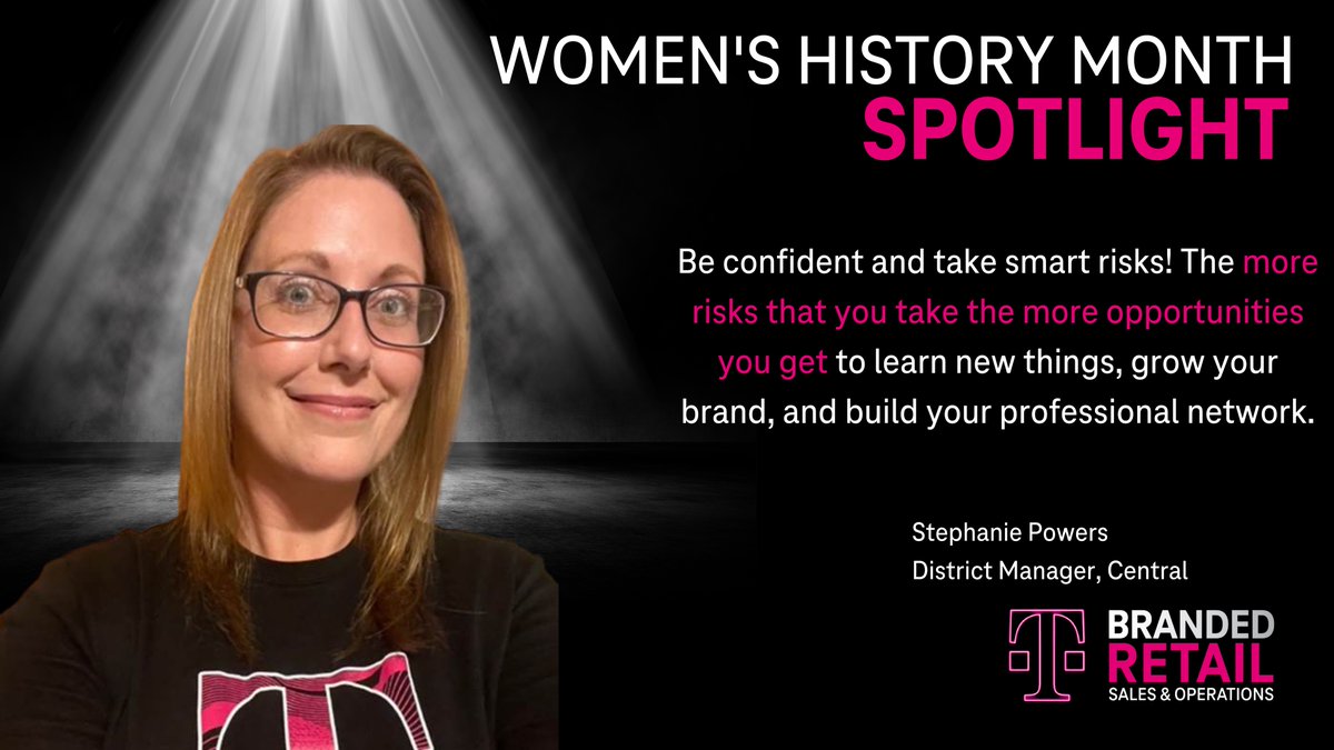 When I read the advice from @TMOSteph I thought she was so right. Smart risks are able to catapult your career growth. Be sure to use the new experiences and skills to enhance your personal brand. Amazing advice Stephanie ! #WomensHistoryMonth