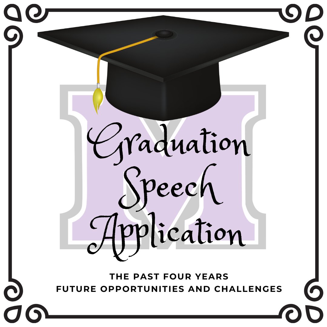 Seniors interested in giving one of the four speeches during your graduation ceremony can now apply. Applications can be found in your Class of 2022 Google Classroom and the link will also be emailed to you. It can also be found in our bio. Login with your school email.