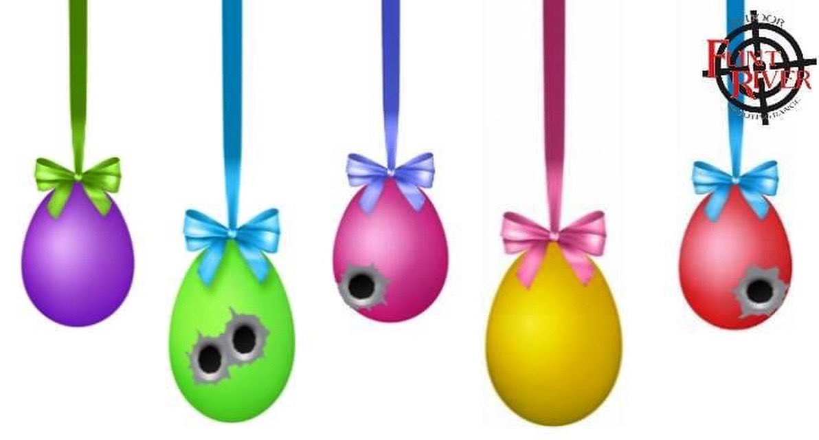 FlintRiverRange's tweet photo. Easter Egg Shoot Saturday April 30th 4:00-6:00pm. 
Double elimination style match! Conventional handguns. 6 Easter eggs in 30 seconds at 35ft. Cost is $30.00 
Contact us for more information (319) 209-2490 https://t.co/7PbGsuH7en