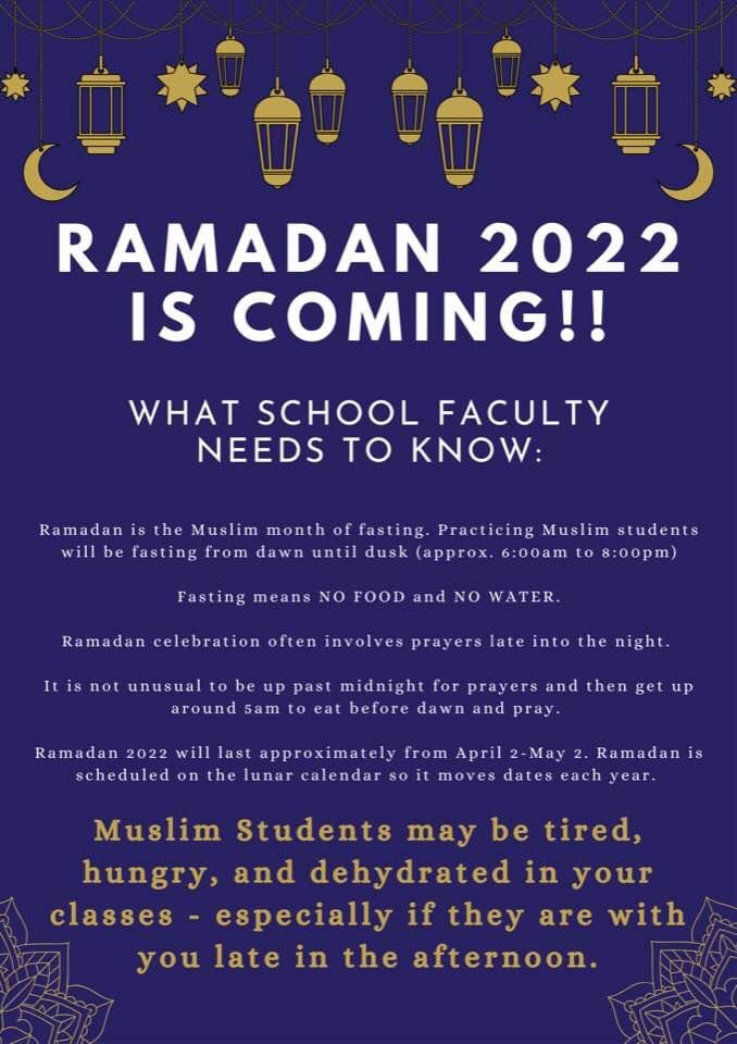 PCAdvanced_FL's tweet photo. Even though we know what is coming, doesn’t hurt to pass this along to the community who have students in charter and public schools! Feel free to pass it along and Ramadan Mubarak! https://t.co/MnJCdZRg2p