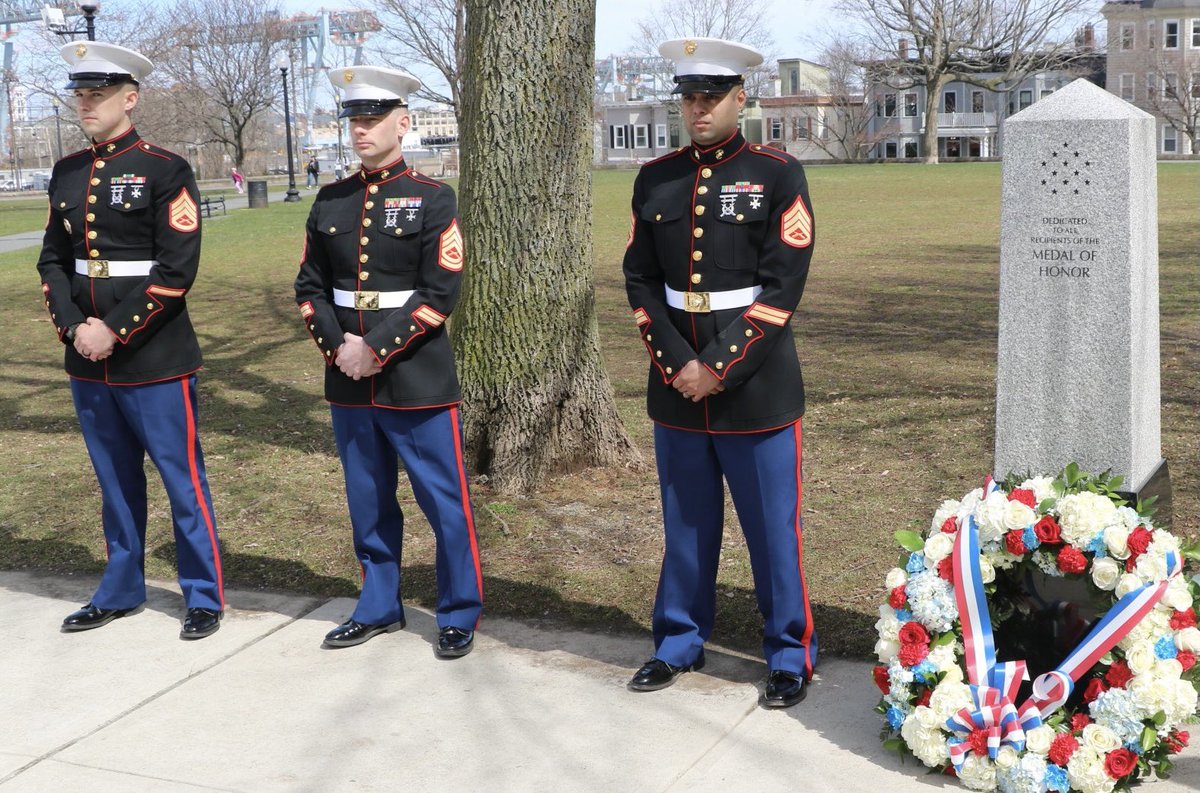EdforBoston's tweet photo. Honored to join colleagues in gov’t, military families and SB Veterans for a flag raising ceremony today in recognition of Medal of Honor Day.  The Medal of Honor is our nation’s highest &amp; most prestigious military decoration. Their heroism and sacrifice will never be forgotten. https://t.co/rsvqUDwpn3