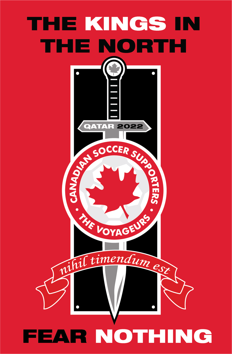 strobe_z's tweet photo. The #canMNT bringing a sword engraved with "fear nothing" in Latin and "Qatar 2022" with them on the road is just too awesome. I think this deserves a @thevoyageurs tifo! #nihiltimendumest #fearnothing https://t.co/Z8vozylB3h