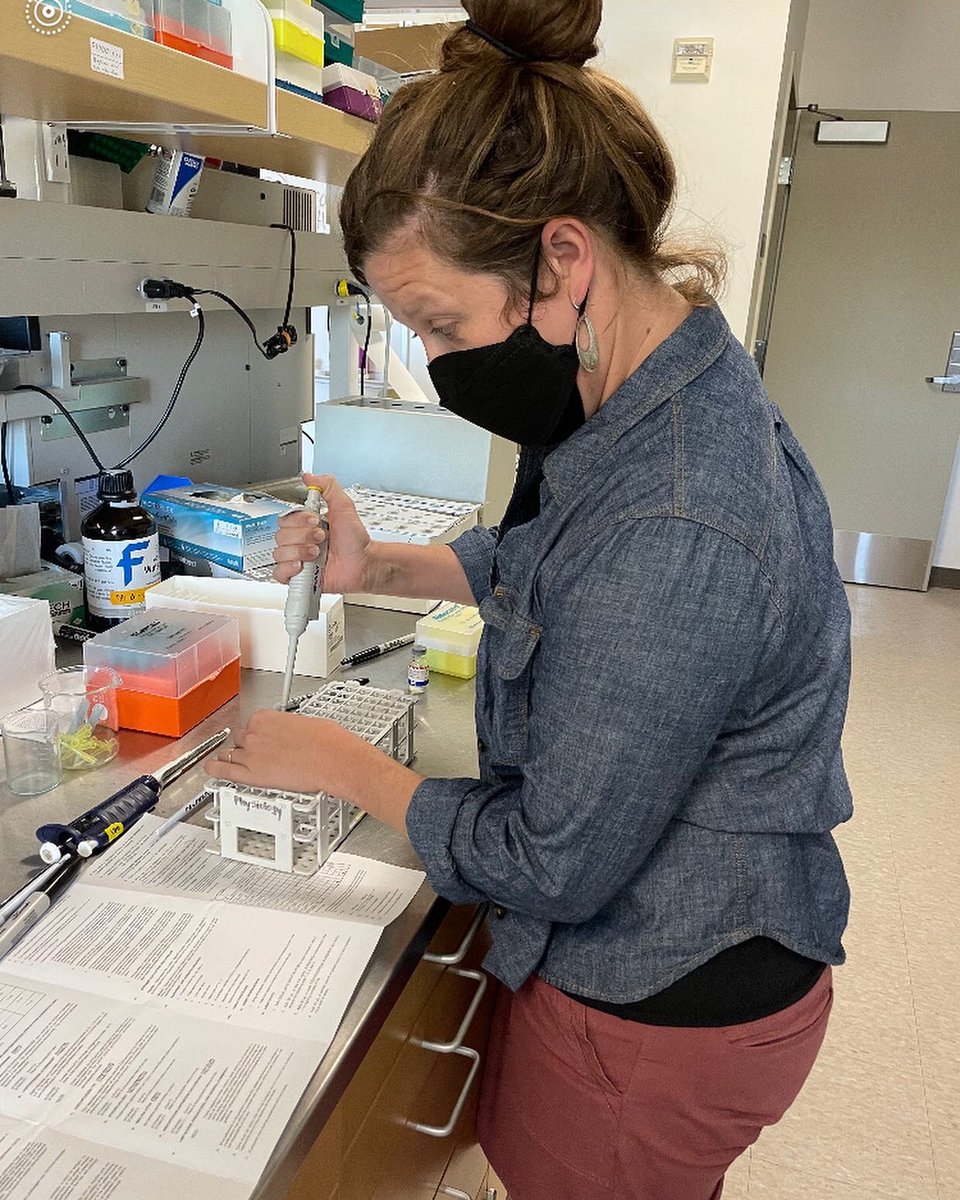 kienle_lab's tweet photo. A lab coat means you’re doing science! Here, Emily is doing science by measuring hormones in seal samples. Sarah is not doing science (notice the lack of a lab coat and gloves). Neat stuff all around! #phdchat #openacademia #baylor #science #labcoat #seriousscience https://t.co/3XPN3EC6PN