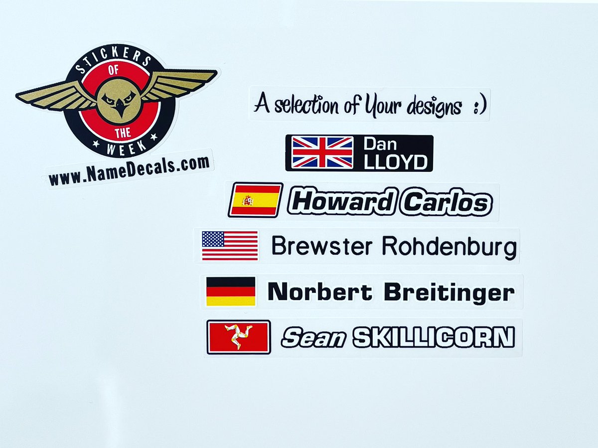 It’s Friday, and here’s our Stickers of the Week selection 🥳#unitedkingdom #spain #usa #germany #isleofman #stickers #namesticker #zwift