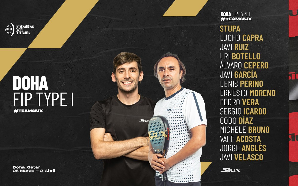 Siuxpadel_es's tweet photo. ¡Nos vamos a Doha! Parte del #TeamSiux participará en el FIP Type I de Qatar, listos para arrasar 💥 ¡Mucha suerte, equipo!

🇬🇧 We are coming to Doha! Part of our #TeamSiux will playing at Qatar, FIP Type I, and they're ready to win 💥 Best of lucks, team!

#TheNextLevel #Siux https://t.co/RGr44B253f