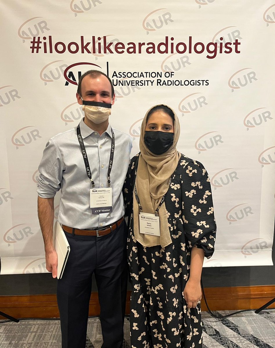 Tom Battey (@radbatmd) on Twitter photo Had a great time repping <a href="/UVARadiology/">UVA Radiology</a> at #AUR2022 with fellow R2 Rabia Idrees! Lots of food for thought and new connections made. Smiled so hard it made my mask crooked. @AURtweet Had a great time repping <a href="/UVARadiology/">UVA Radiology</a> at #AUR2022 with fellow R2 Rabia Idrees! Lots of food for thought and new connections made. Smiled so hard it made my mask crooked. @AURtweet
