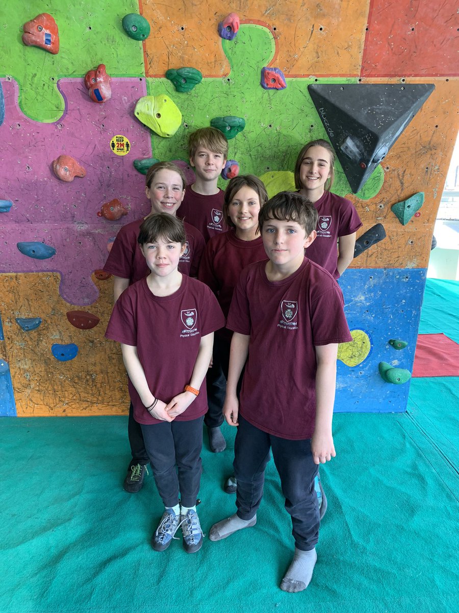 Our intrepid climbers doing us (and themselves) proud at the Secondary Schools Bouldering Competition this afternoon. Mo was awarded the teams ‘spot prize’ for her team spirit and motivation. Thank you @ClimbingWorks for hosting.