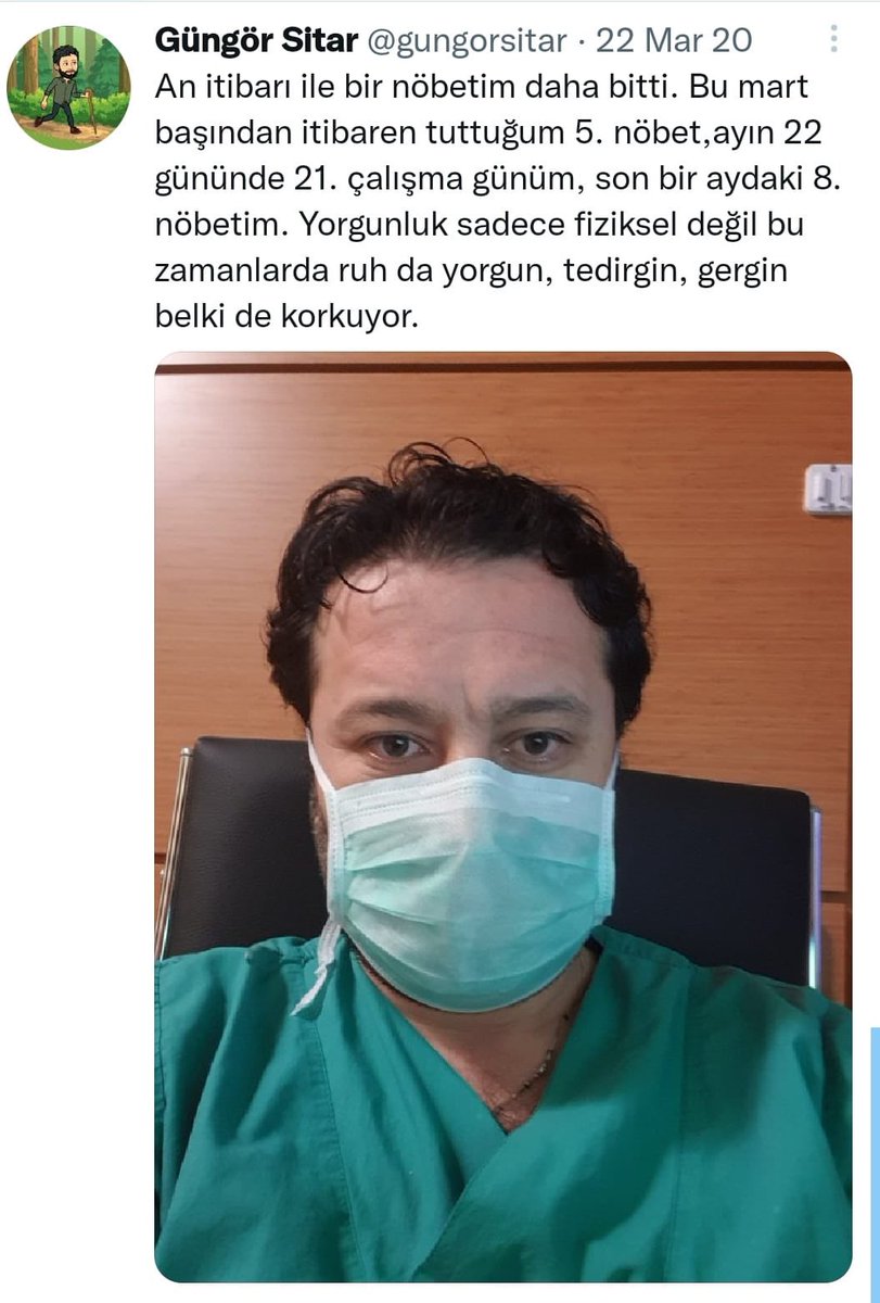 Bedenler ve ruhlar yorgun. Bu yorgunluk maalesef patlak vermiş  kendisi AMI nedeniyle CABG'ye alınmış, durumu kritik. 😥