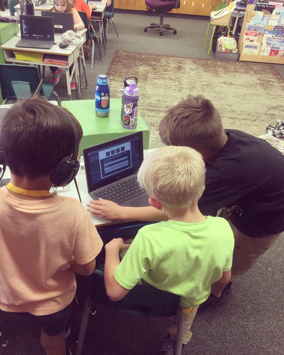 EdTech_TUSD's tweet photo. When Ms. Gryzynger's 1st graders from Gale cheer after coming in from lunch &amp;recess because its time to play Minecraft, you know it’s a winner! Coding, 100% engagement &amp; #STEM is all wrapped into Minecraft for Education. @PlayCraftLearn #MinecraftforEducation @tucsonunified https://t.co/h2hPNwVzTz